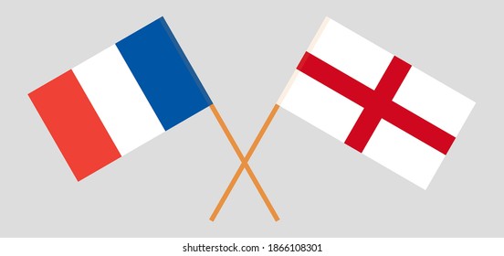 Crossed flags of France and England