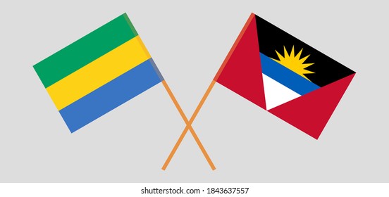 Banderas cruzadas de Gabón y Antigua y Barbuda