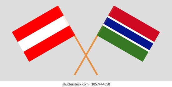 Crossed flags of the Gambia and Austria