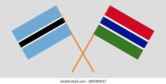 Crossed flags of the Gambia and Botswana