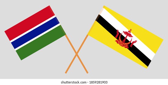 Banderas cruzadas de Gambia y Brunéi