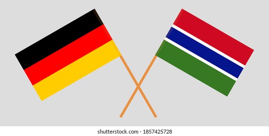 Crossed flags of the Gambia and Germany