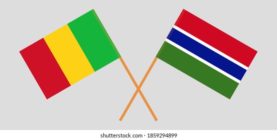 Crossed flags of the Gambia and Mali