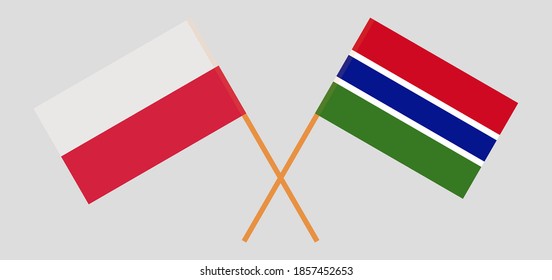 Crossed flags of the Gambia and Poland