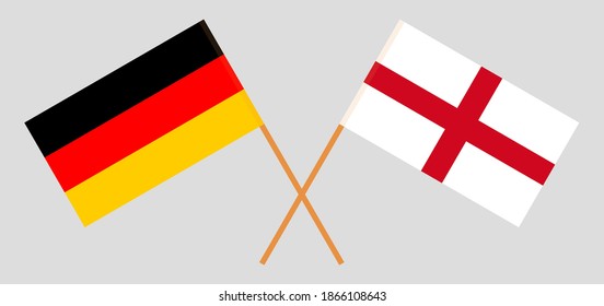 Crossed flags of Germany and England