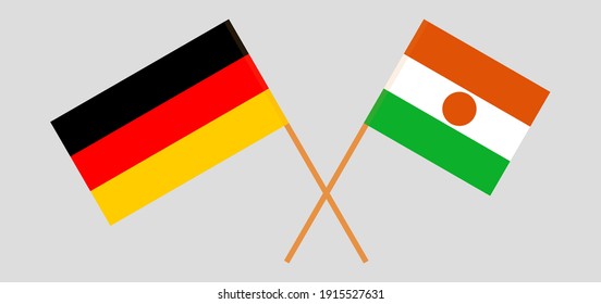 Crossed flags of Germany and the Niger