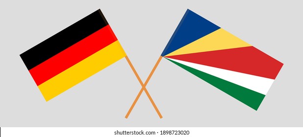 Gekreuzte Flaggen Deutschlands und der Seychellen