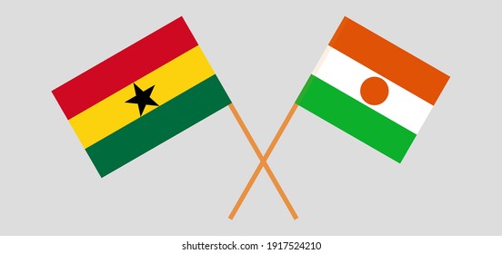 Crossed flags of Ghana and Niger