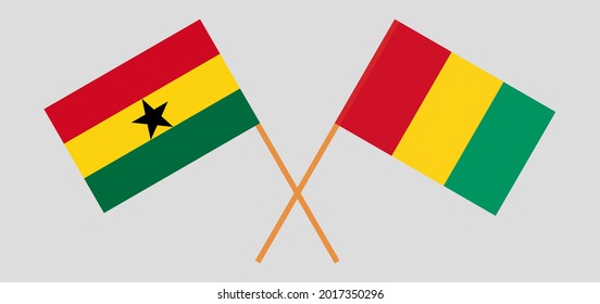 Crossed flags of Ghana. Official colors. Correct proportion