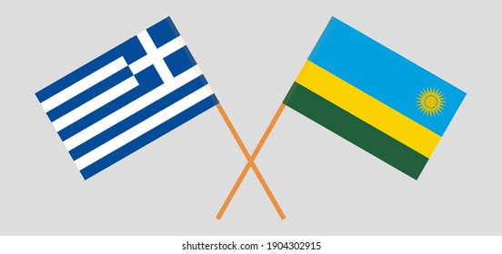 Banderas cruzadas de Grecia y Ruanda