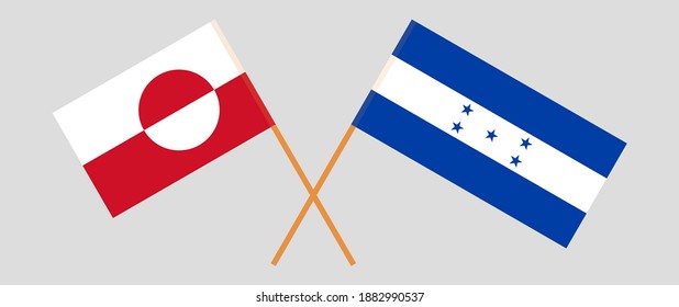 Crossed flags of Greenland and Honduras