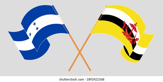 Banderas cruzadas de Honduras y Brunéi