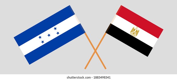 Crossed flags of Honduras and Egypt