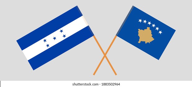 Crossed flags of Honduras and Kosovo