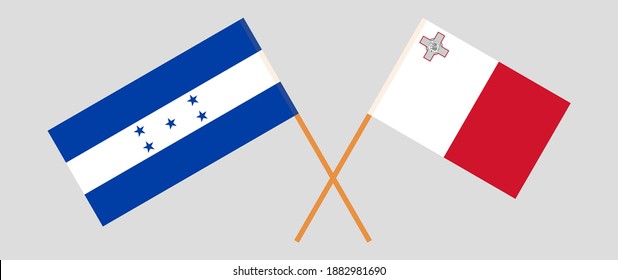 Crossed flags of Honduras and Malta