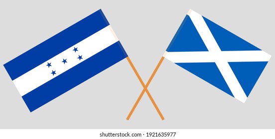 Crossed flags of Honduras and Scotland