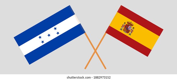 Crossed flags of Honduras and Spain