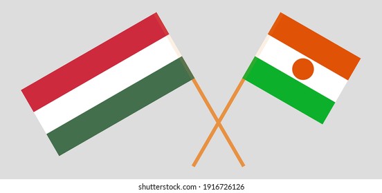 Banderas cruzadas de Hungría y Níger