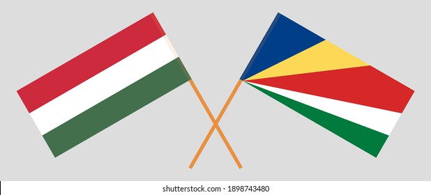 Crossed flags of Hungary and Seychelles