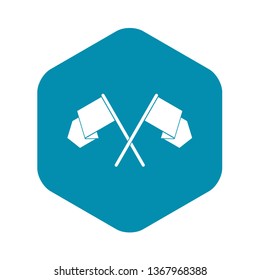 Crossed flags icon. Simple illustration of crossed flags vector icon for web