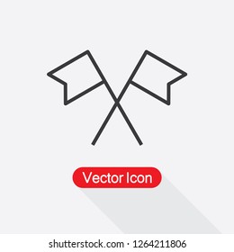 Crossed Flags Icon Vector Illustration Eps10