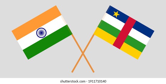 Crossed flags of India and Central African Republic
