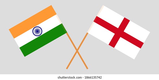 Crossed flags of India and England