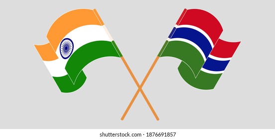 Crossed flags of India and the Gambia