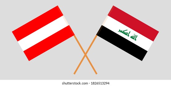 Crossed flags of Iraq and Austria