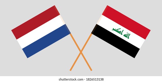 Banderas cruzadas del Iraq y los Países Bajos
