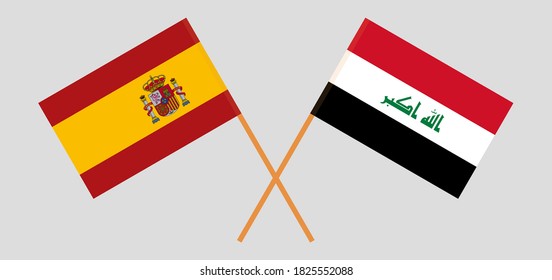 Banderas cruzadas de Iraq y España