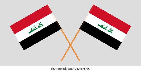 Gekreuzte Flaggen des Irak. Vektorgrafik