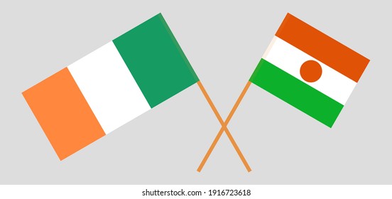 Crossed flags of Ireland and the Niger
