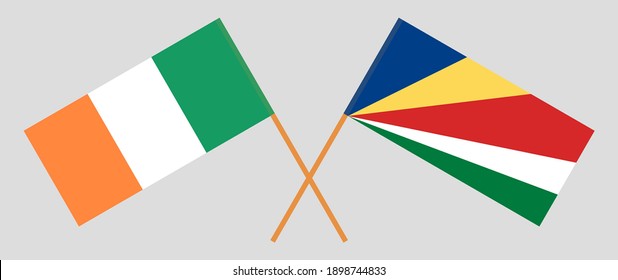 Crossed flags of Ireland and Seychelles