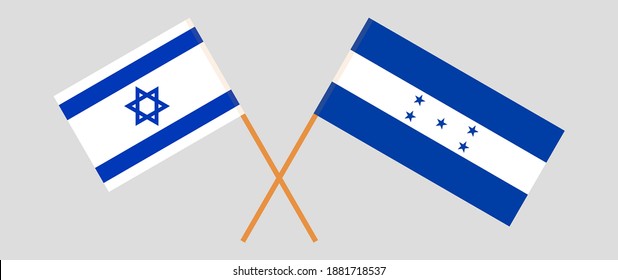 Crossed flags of Israel and Honduras