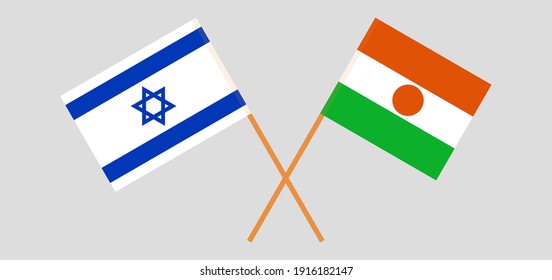 Crossed flags of Israel and the Niger