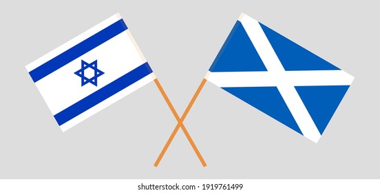 Crossed flags of Israel and Scotland