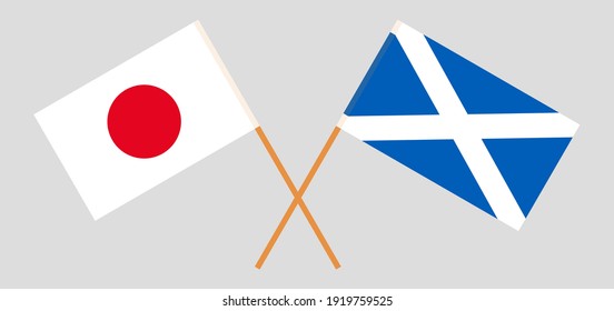 Crossed flags of Japan and Scotland
