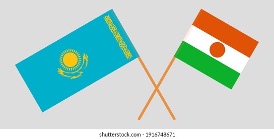Crossed flags of Kazakhstan and the Niger