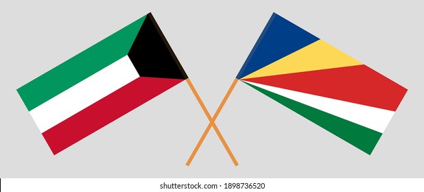 Crossed flags of Kuwait and Seychelles
