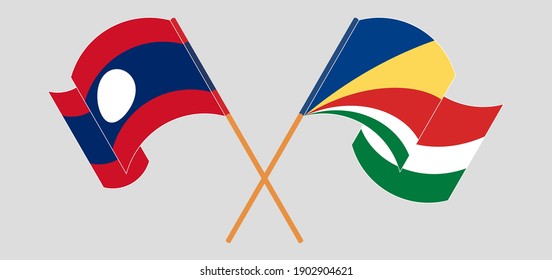 Crossed flags of Laos and Seychelles