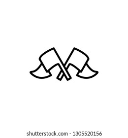 Crossed Flags Line Icon In Flat Style Vector For App, UI, Websites. Black Icon Vector Illustration.