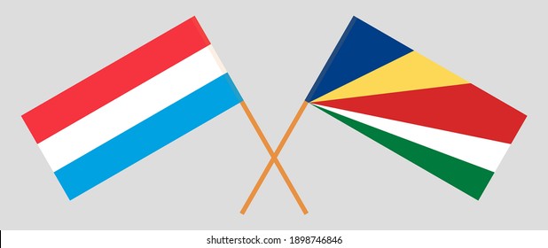 Banderas cruzadas de Luxemburgo y Seychelles