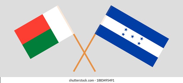 Crossed flags of Madagascar and Honduras