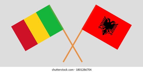 Banderas cruzadas de Mali y Albania