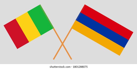 Banderas cruzadas de Mali y Armenia