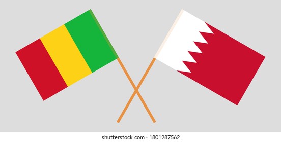 Crossed flags of Mali and Bahrain
