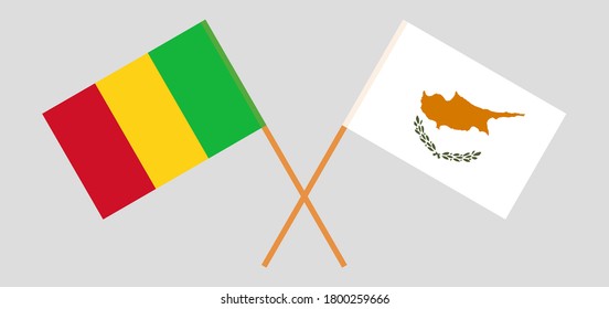 Crossed flags of Mali and Cyprus