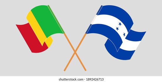  Crossed flags of Mali and Honduras