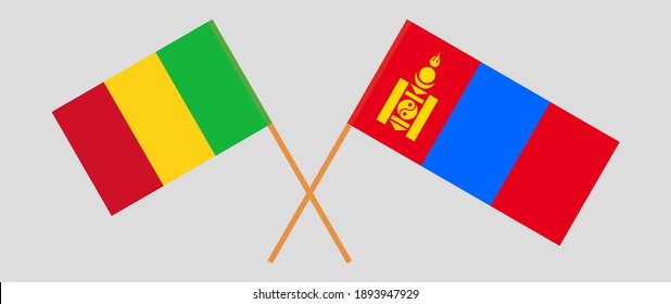 Banderas cruzadas de Malí y Mongolia